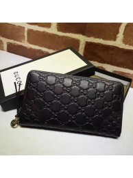 Gucci Bree Guccissima Leather Zip Around Wallet 323397 Black HY16125Wi77