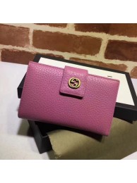 Gucci Calfskin Leagther Wallet 337023 Purple HY2883Bw85