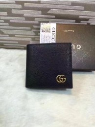 Gucci Calfskin Leather Bi-fold Wallet 308726 Black HY160Kn56