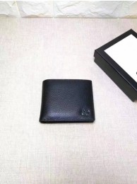 Gucci Calfskin Leather Bi-fold Wallet 473922 Black HY26674nQ90