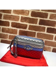 Gucci Calfskin Leather Clutch bag 447632 blue&red&silver HY6151De45