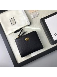 Gucci Calfskin Leather Wallet 474747 black HY26906JD63