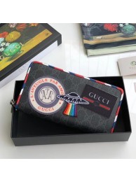 Gucci Calfskin Leather Wallet 496342 Black HY1455Jz48
