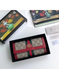 Gucci Calfskin Leather Wallet 523153 red HY16615yx89