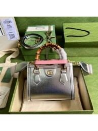 Gucci Diana mini tote bag 702732 Silver HY5934sp14