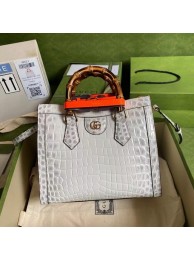 Gucci Diana small crocodile tote bag 660195 white HY21866uT54