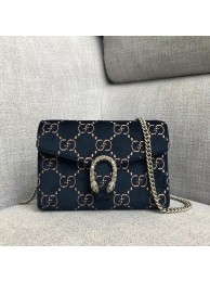 Gucci Dionysus GG velvet mini chain wallet 401231 dark blue HY4205yx89