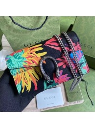 Gucci Dionysus Leather Super mini Bag 476432 Black Flower HY14579Zf62