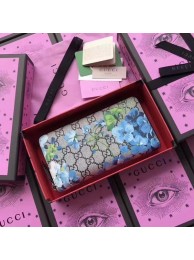 Gucci GG Blooms Zip Around Wallet 408665 Blue HY11173UE80
