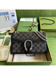 Gucci GG denim Dionysus GG shoulder bag 400249 Black HY6622jo45