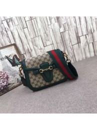 Gucci GG Lady Web Hand-Stained Leather Shoulder Bag 380573 Green HY23619EB28