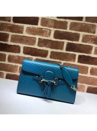 Gucci GG Leather Shoulder Bag 449635 blue HY11917Yf79