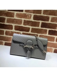 Gucci GG Leather Shoulder Bag 449635 grey HY25538sY95