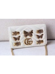Gucci GG Marmont Animal Studs mini Bag 488426 White HY7596kC27