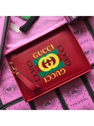 Gucci GG Marmont Calfskin Leather Clutch 466489 Red HY16345Zr53