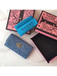 Gucci GG Marmont Continental Wallet 443436 Blue HY12503AM45