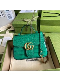 Gucci GG Marmont crocodile mini top handle bag 547260 green HY10743Ri95