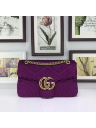Gucci GG Marmont Embroidered Velvet Bag 443496 Purple HY14202gN72