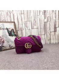 Gucci GG Marmont Embroidered Velvet mini Bag 446744T Purple HY16224LG44