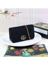 Gucci GG Marmont Embroidered Velvet Mini Bag 488426 Black HY362UF26