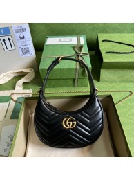 Gucci GG Marmont half-moon-shaped mini bag 699514 black HY23429Ea63