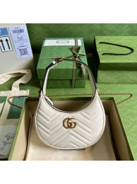 Gucci GG Marmont half-moon-shaped mini bag 699514 white HY2843Ty85