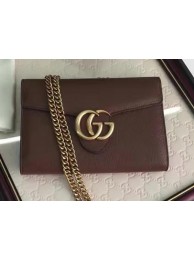 Gucci GG Marmont Leather mini Chain Bag 401232 Brown HY18831mm78