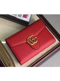 Gucci GG Marmont Leather mini Chain Bag 401232 Red HY5972dw37