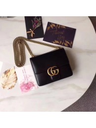 Gucci GG Marmont Leather mini Chain Bag 431384 Black HY6673Rk60