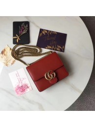 Gucci GG Marmont Leather mini Chain Bag 431384 Red HY11774sp14