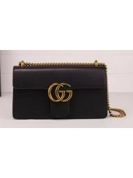 Gucci GG Marmont Leather Shoulder Bag 431777 Black HY8939DI37
