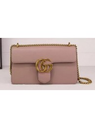 Gucci GG Marmont Leather Shoulder Bag 431777 Light Pink HY13267TL77