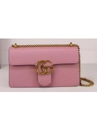 Gucci GG Marmont Leather Shoulder Bag 431777 Pink HY2522gN72