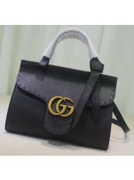 Gucci GG Marmont Leather Top Handle mini Bag 442622 Black HY10747wv88