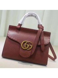 Gucci GG Marmont Leather Top Handle mini Bag 442622 Brown HY25010yx89
