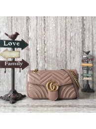 Gucci GG Marmont Matelasse Leather Shoulder Bag 443497 Apricot HY19894Xp72