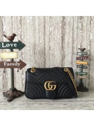 Gucci GG Marmont Matelasse Leather Shoulder Bag 443497 Black HY25372EC68