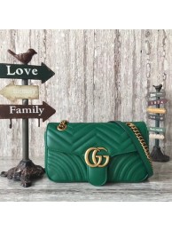 Gucci GG Marmont Matelasse Leather Shoulder Bag 443497 Green HY18014uZ84