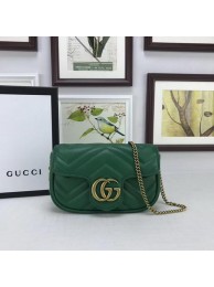 Gucci GG Marmont Matelasse Leather Super Mini Bag 476433 Green HY22488UE80