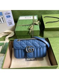 Gucci GG Marmont matelasse mini bag 446744 blue HY15673hI90
