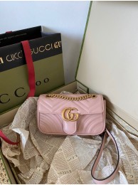 Gucci GG Marmont matelasse mini bag 446744 pink HY7731VF54