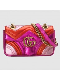 Gucci GG Marmont matelasse Mini Bag 446744 Pink&Red&Purple HY16360fw56