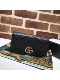 Gucci GG Marmont Matelasse mini Bag 448426 Black HY9204Gh26