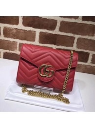 Gucci GG Marmont Matelasse mini Bag 474575 Red HY7293Pf97