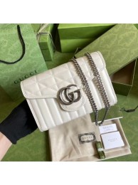 Gucci GG Marmont matelasse mini bag 474575 White HY20316Cw85