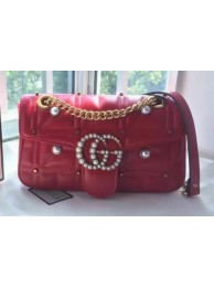 Gucci GG Marmont Matelasse Shoulder Bag 443496 Red HY24003cP15