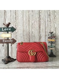 Gucci GG Marmont Matelasse Shoulder Bag 443497 Red HY7527Is53