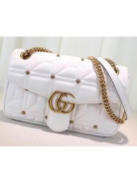 Gucci GG Marmont Matelasse Shoulder Bag 443497 White HY7266uT54