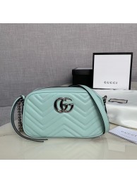 Gucci GG Marmont Matelasse Shoulder Bag 447632 Pastel blue HY6083Pu45