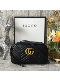 Gucci GG Marmont Matelasse Shoulder Bag 447632A Black HY3941rf34